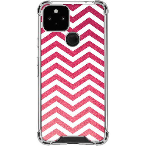 Pink Chevron Google Pixel 5 Clear Case